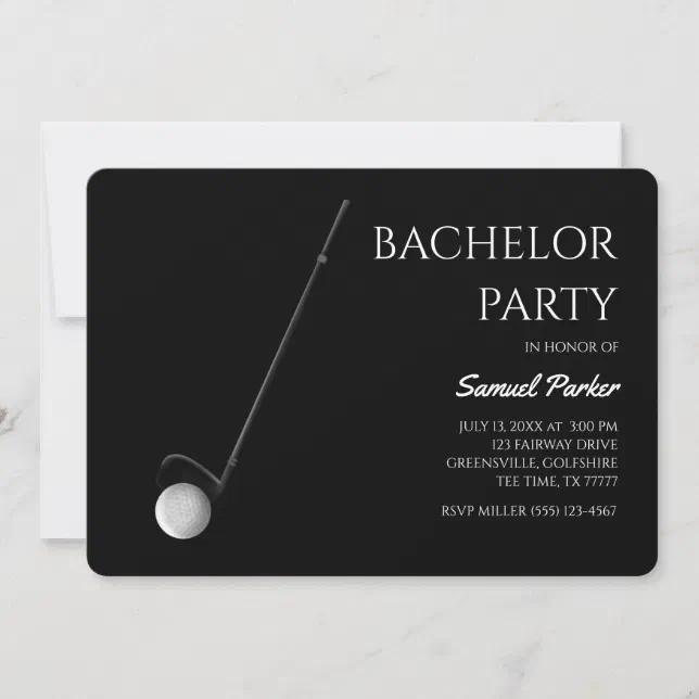 Golf Bachelor Party - Golfing trip Classic Minimal Invitation