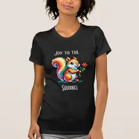Joy to the Squirrel | Funny Squirrel Pun Pixel Art T-Shirt