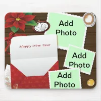 Happy New Year's with Holly Add Photos Mouse Pad