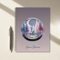 Personalized Enchanted Forest with Unicorn Notebook