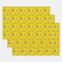 Carpenter's Saw Handyman Fun Yellow Wrapping Paper Sheets