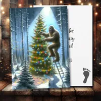 Funny Bigfoot Personalized Christmas Holiday Card