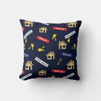 Estate Agent Funny Patterned Throw Pillow