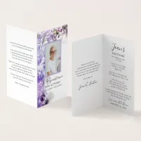 Purple Lilac Flowers Watercolor Funeral Prayer  Business Card