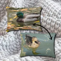 Mallard Ducks in the Water in Fall Scenic Accent Pillow