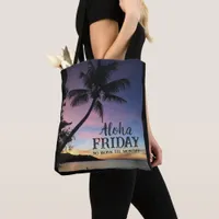 Aloha Friday Maui Hawaii Tropical Sunset Tote Bag