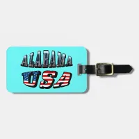 Alabama Picture and USA Flag Font Luggage Tag