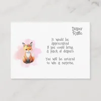 Woodland Animals Baby diaper raffle enclosure card