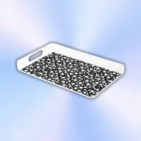 White Polka Dots on Black | Acrylic Tray