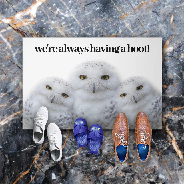 Dreamy Wisdom of Snowy Owls Doormat