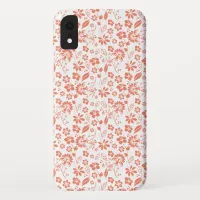 Modern Coral Peach Tropical Floral Garden Pattern iPhone XR Case