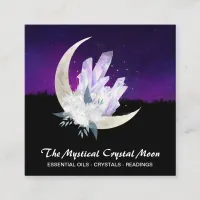 *~* Moon Crystals Floral Landscape Square Business Card