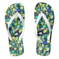 Contemporary Green Pattern Flip Flops