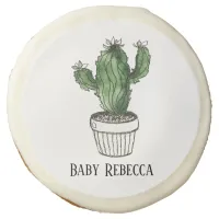 Potted Succulent Cactus Houseplant Custom Sugar Cookie