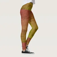 1970's Green & Pink Tweed Texture Image, ZEA Leggings