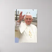 Pope Benedict XVI Waving to Crowd Poster Canvas Print