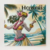 Aloha | Hawaii Hula Dancer on the Beach Jigsaw Puzzle