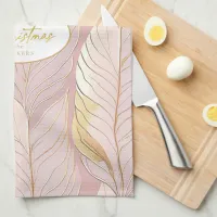 Pink Gold Christmas Pattern#29 ID1009 Kitchen Towel
