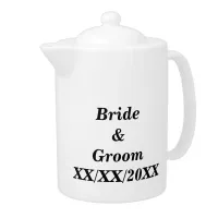 Personalized Bride and Groom with Date Teapot