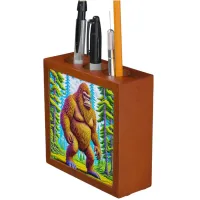 Hairy Bigfoot Walking through the Woods Desk Organizer