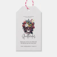 Floral Skull Faboolous Spooktacular Family Name  Gift Tags