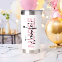 Personalized Pink Nurse Typography Insulated Tumbler