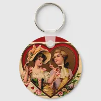 Victorian Valentines Couple Keychain