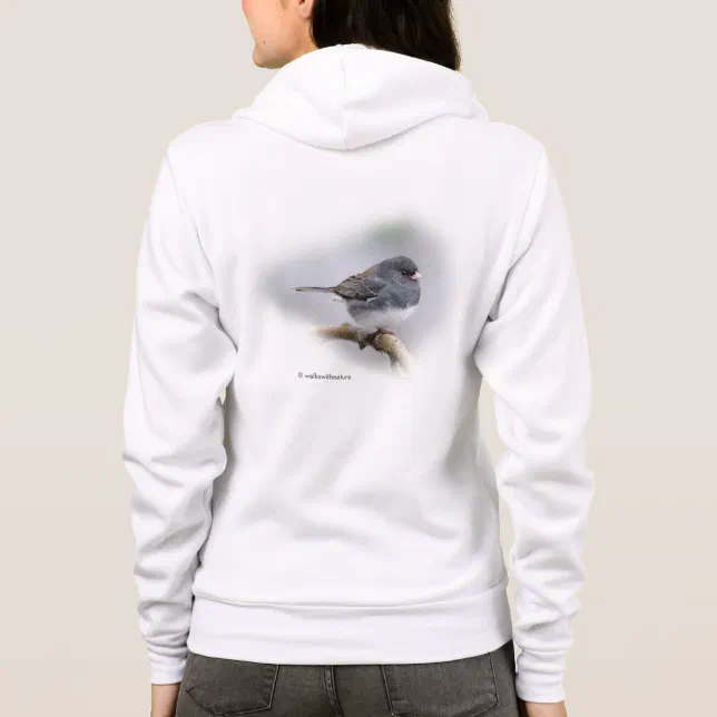 Slate-Colored Dark-Eyed Junco on the Pear Tree Hoodie