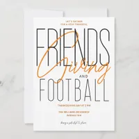 Thankful Friendsgiving Football Thanksgiving Party Invitation