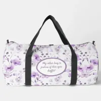 Vintage Lilac Flower Pattern Duffle Bag