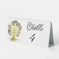 Golden Tree of Life Timeless Sophisticated Elegant Table Tent Sign