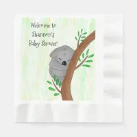 Personalized Sleepy Koala Bear Themed Baby Shower Napkins