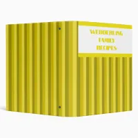 Yellow Striped Family Recipe Binder