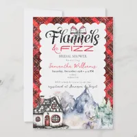 Rustic Tartan Flannel & Fizz Winter Bridal Shower Invitation