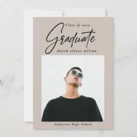 Simple Modern Minimalist 2 Photo Graduation Invitation