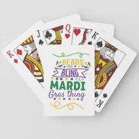 Beads And Bling It's A Mardi Gras Thing Poker Cards