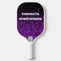 Purple Glitter on Black Dominate Everywhere | Pickleball Paddle