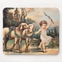 Vintage Easter Lambs Mouse Pad