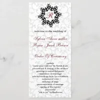 Damask MONOGRAM Wedding program