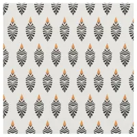 Hoopoe Bird Geometric Pattern on White Fabric