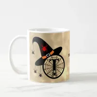 Monogram T Halloween Sky Witch Spiders Name Coffee Mug