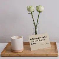 Coffee Haiku for Mornings black Typography Postcard