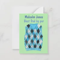 Personalized Golf Father's day best Dad Note Card