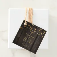 String Lights and Sunset Wood ID525 Favor Tags