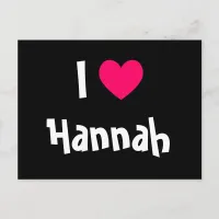 I Love Hannah Postcard