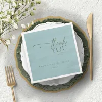 Simply Chic Wedding Thank You Dusty Teal ID1046 Paper Dinner Napkins