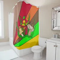 Pop Art Retro Mushrooms Shower Curtain