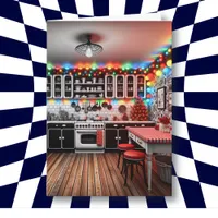 Retro Cottage Kitsch Kitchen Christmas Card