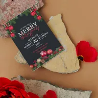 Black and Red Modern Christmas Party Invitation