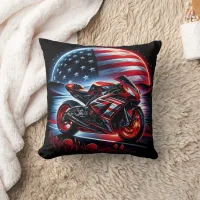 Vibrant ride beneath the night sky throw pillow